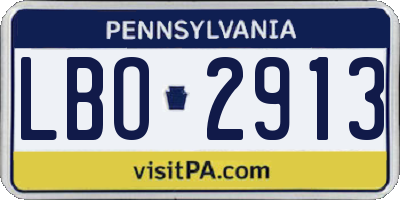 PA license plate LBO2913