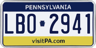 PA license plate LBO2941