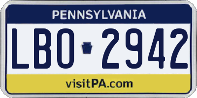 PA license plate LBO2942