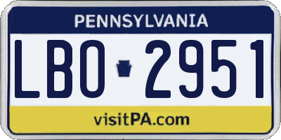 PA license plate LBO2951