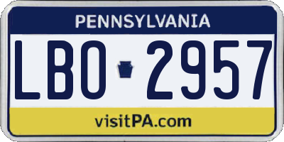 PA license plate LBO2957