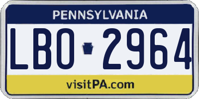 PA license plate LBO2964