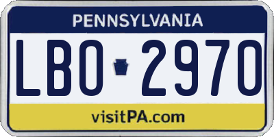 PA license plate LBO2970