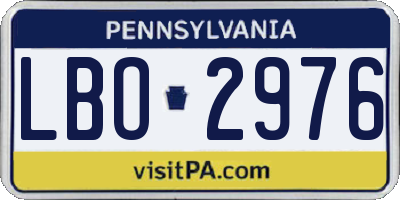 PA license plate LBO2976