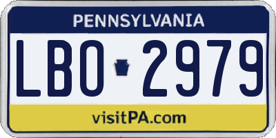 PA license plate LBO2979