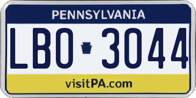 PA license plate LBO3044