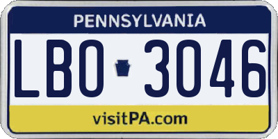 PA license plate LBO3046