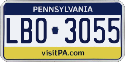 PA license plate LBO3055