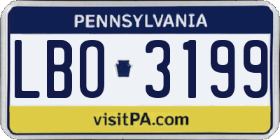 PA license plate LBO3199