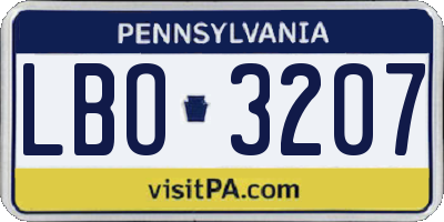 PA license plate LBO3207