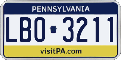PA license plate LBO3211