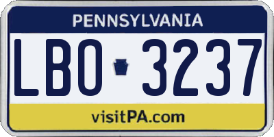PA license plate LBO3237