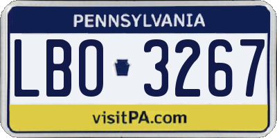 PA license plate LBO3267