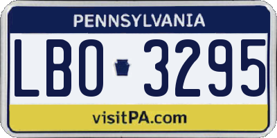 PA license plate LBO3295