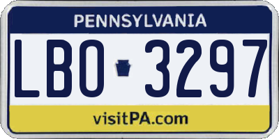PA license plate LBO3297