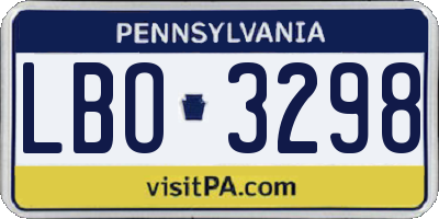 PA license plate LBO3298