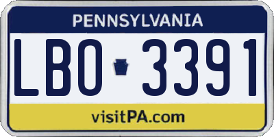 PA license plate LBO3391