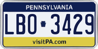 PA license plate LBO3429