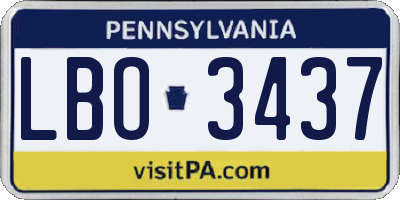 PA license plate LBO3437