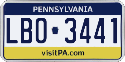PA license plate LBO3441