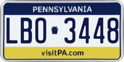 PA license plate LBO3448