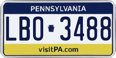 PA license plate LBO3488