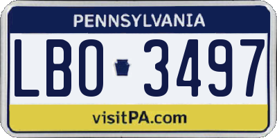 PA license plate LBO3497