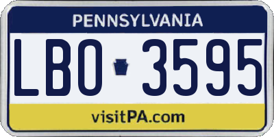 PA license plate LBO3595
