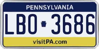 PA license plate LBO3686