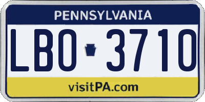 PA license plate LBO3710