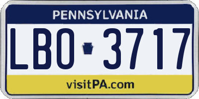 PA license plate LBO3717