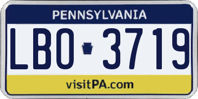 PA license plate LBO3719