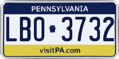 PA license plate LBO3732
