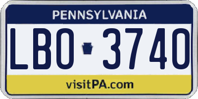 PA license plate LBO3740