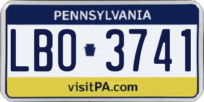 PA license plate LBO3741