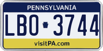 PA license plate LBO3744