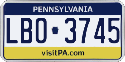 PA license plate LBO3745
