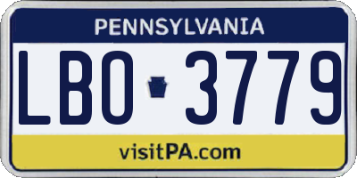 PA license plate LBO3779