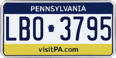 PA license plate LBO3795