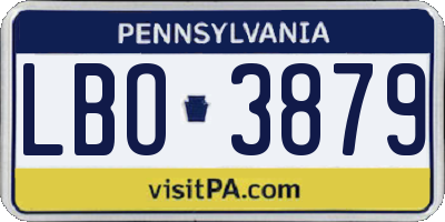 PA license plate LBO3879