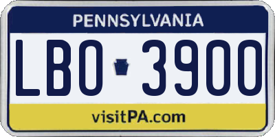 PA license plate LBO3900