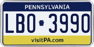 PA license plate LBO3990