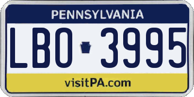 PA license plate LBO3995