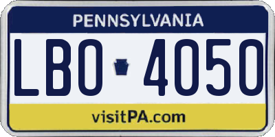 PA license plate LBO4050