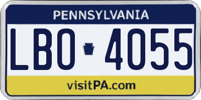 PA license plate LBO4055