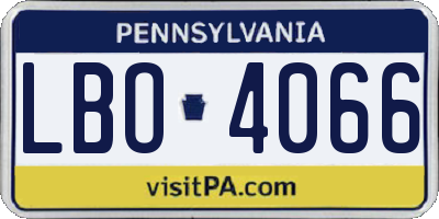 PA license plate LBO4066