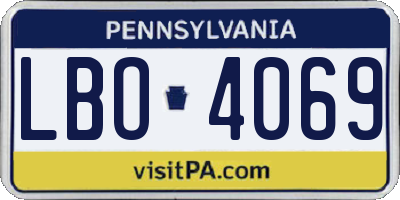 PA license plate LBO4069
