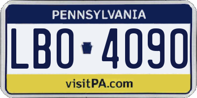 PA license plate LBO4090