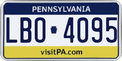 PA license plate LBO4095
