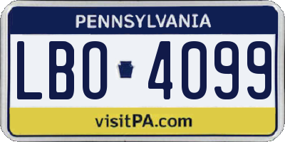PA license plate LBO4099